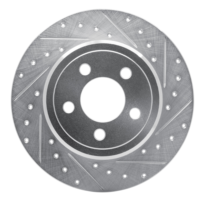 Chrysler 300 Brake Rotor (1) - Rear Right - R1 Concepts - Drilled & Slotted - Silver - `05-`23 Chrysler 300 Brake Rotor (1) - Rear Right - R1 Concepts - Drilled & Slotted - Silver - `05-`23